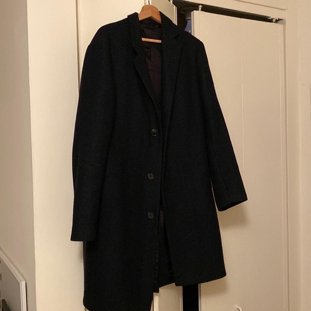 Theory x Bloomingdales RARE Vintage Heathered Navy Topcoat